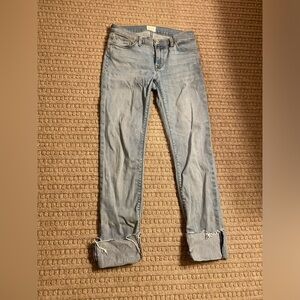 Hudson Tally Deep Cuff Cropped Skinny Jean - size 27 - light wash (Gemini)